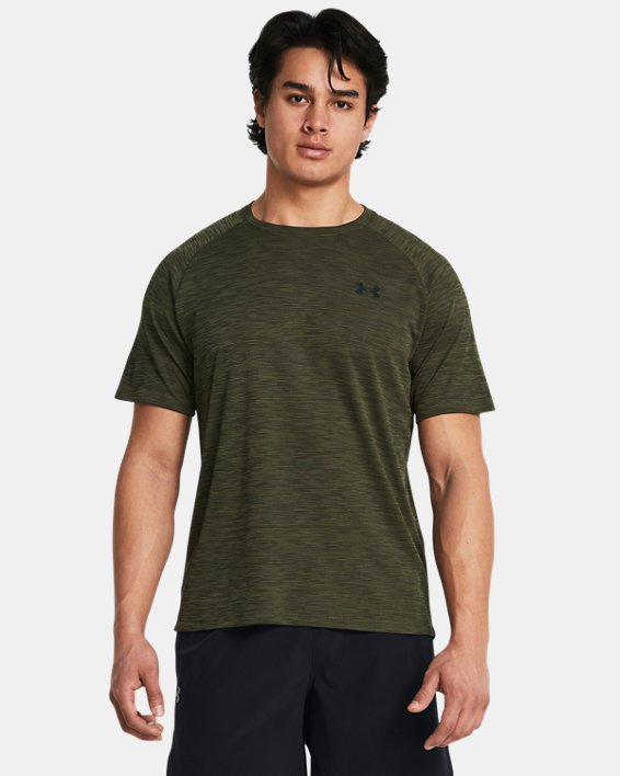 Men's UA Tech™ Textured Short Sleeve in Green image number 0
